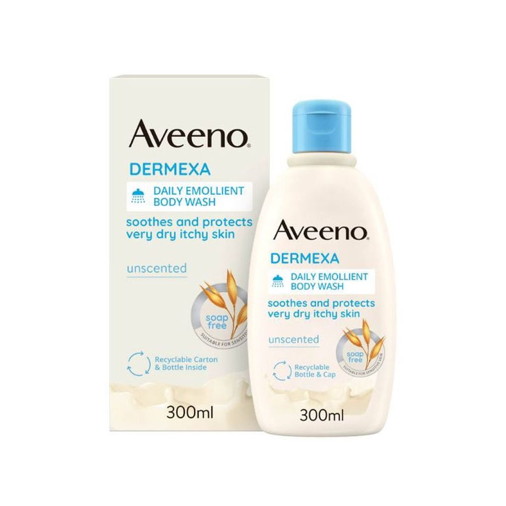 Aveeno dermexa daily emollient body wash soothes and protects very dry itchy skin 300ml