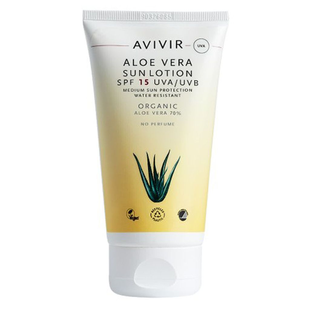 Avivir aloe vera sun lotion SPF15 medium sun protection 150ml (dato)
