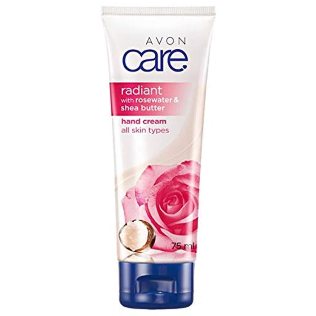 Avon care radiant with rosewater & shea butter hand cream all skin types 75ml