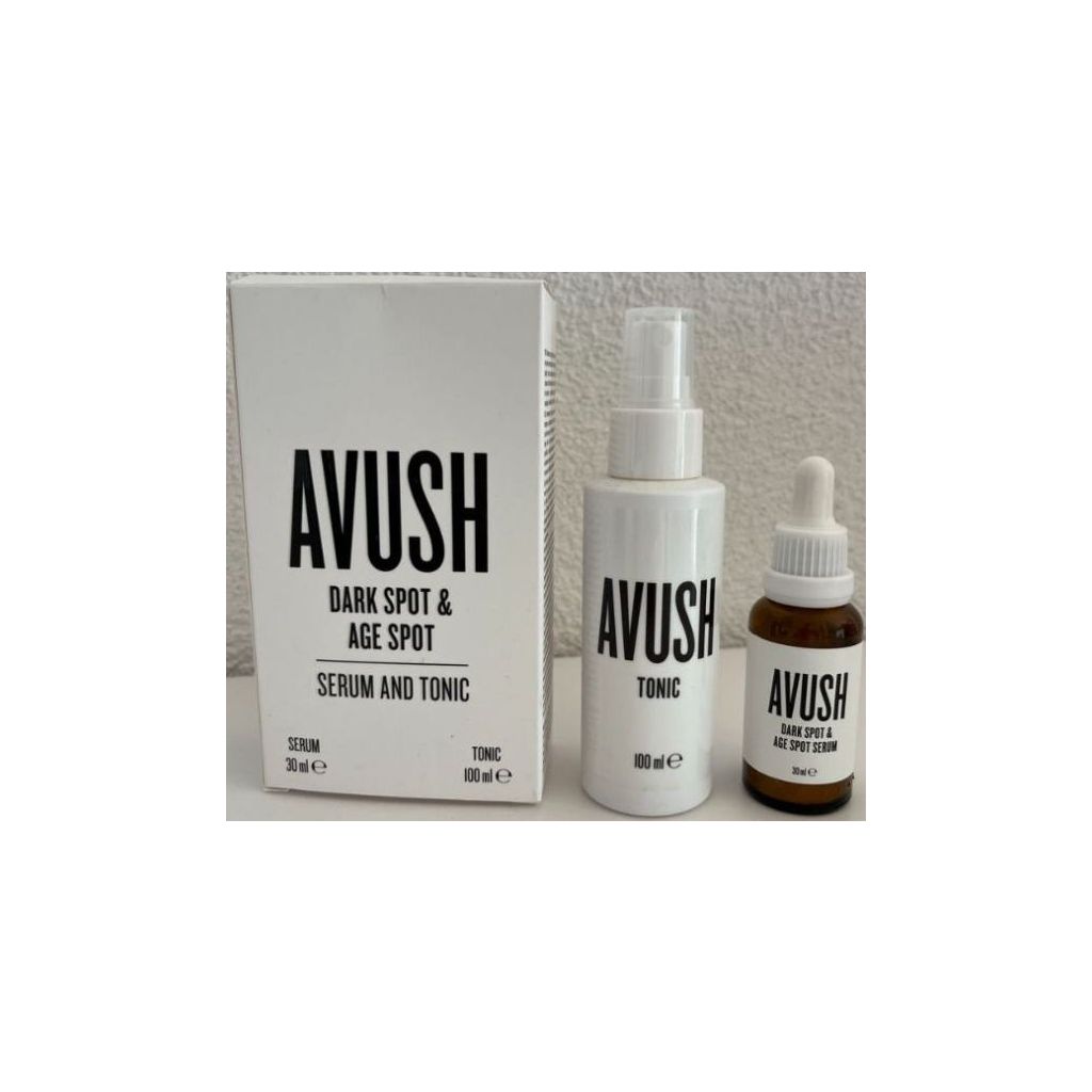 Avush dark spot & age spot serum 30ml + tonic 100ml (æske pæn)