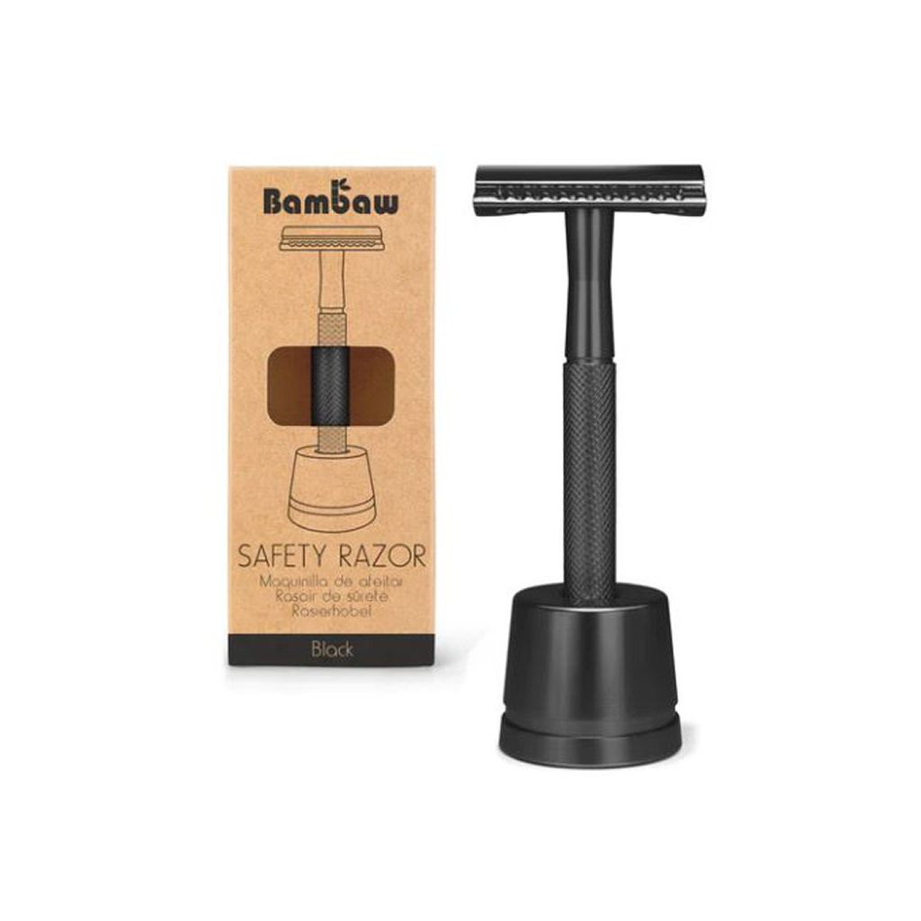 Bambaw safety razor med holder + blad black