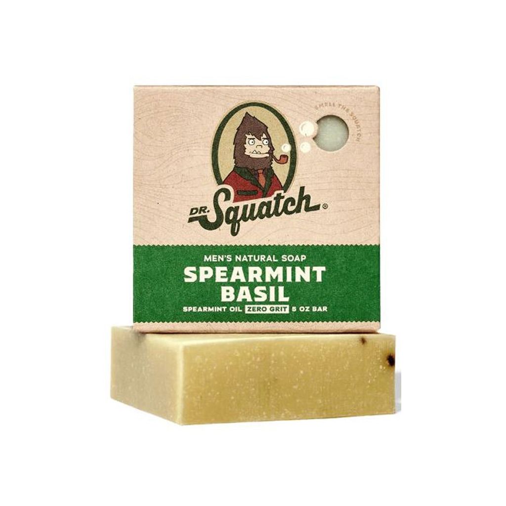 Dr. Squatch men's natural soap spearmint basil zero grit 141.7g