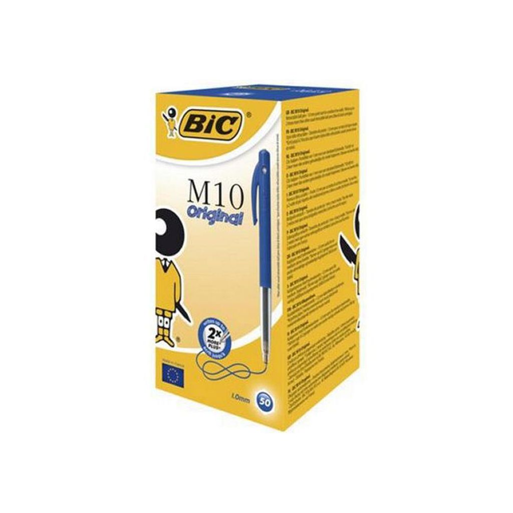 Bic kuglepen M10 original trykmekanisme 1.0mm blå 50 stk.