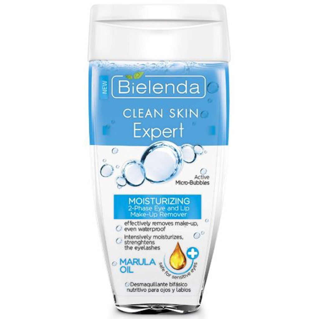 Bielenda clean skin expert moisturizing 2-phase eye and lip make-up remover marula oil 150ml