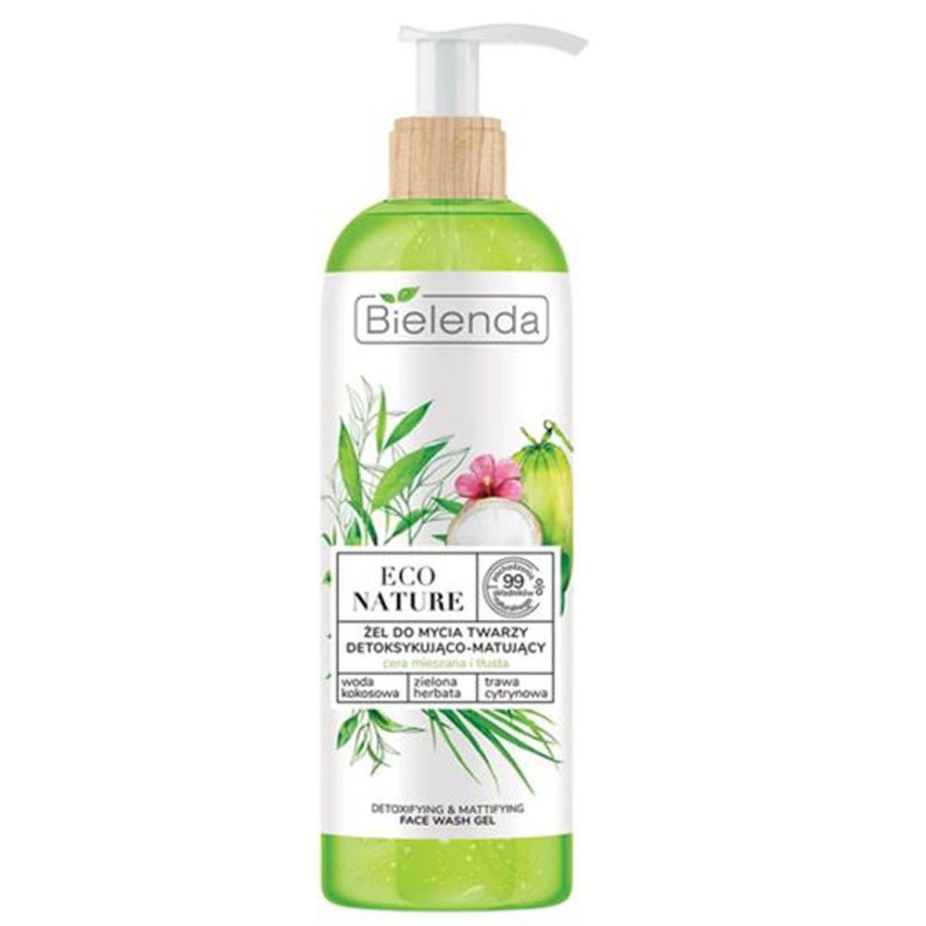 Bielenda eco nature detoxifying & mattifying face wash gel 200g
