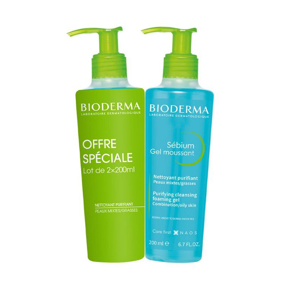 Bioderma purifying cleansing foaming gel - speciale offer 2 x 200ml