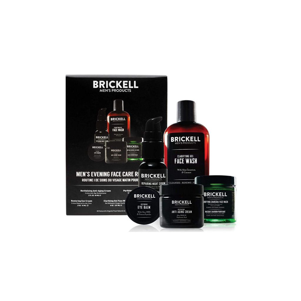 Brickell men's products men's evening face care routine 1 - 5 dele