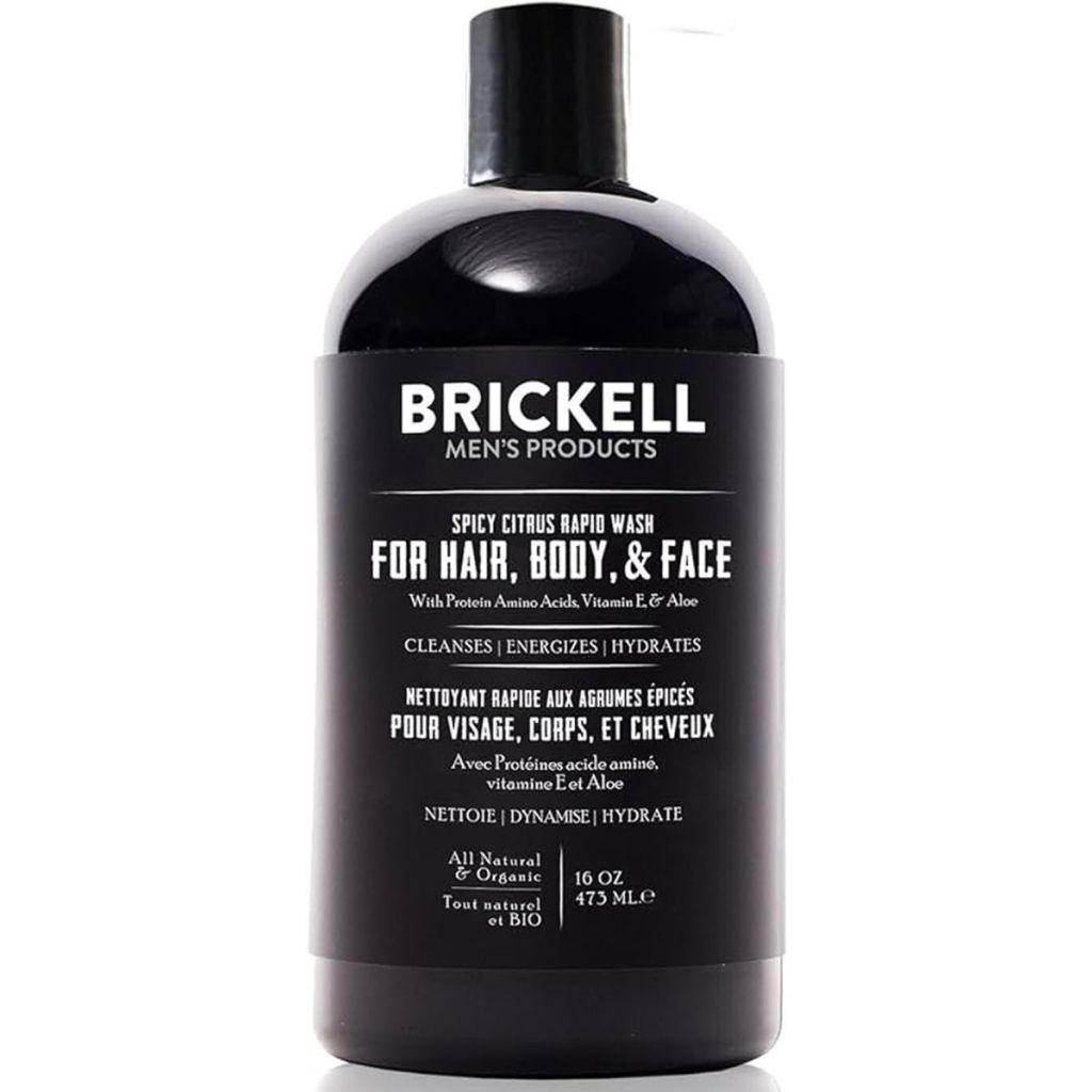 Brickell men's products spicy citrus rapid wash 473ml