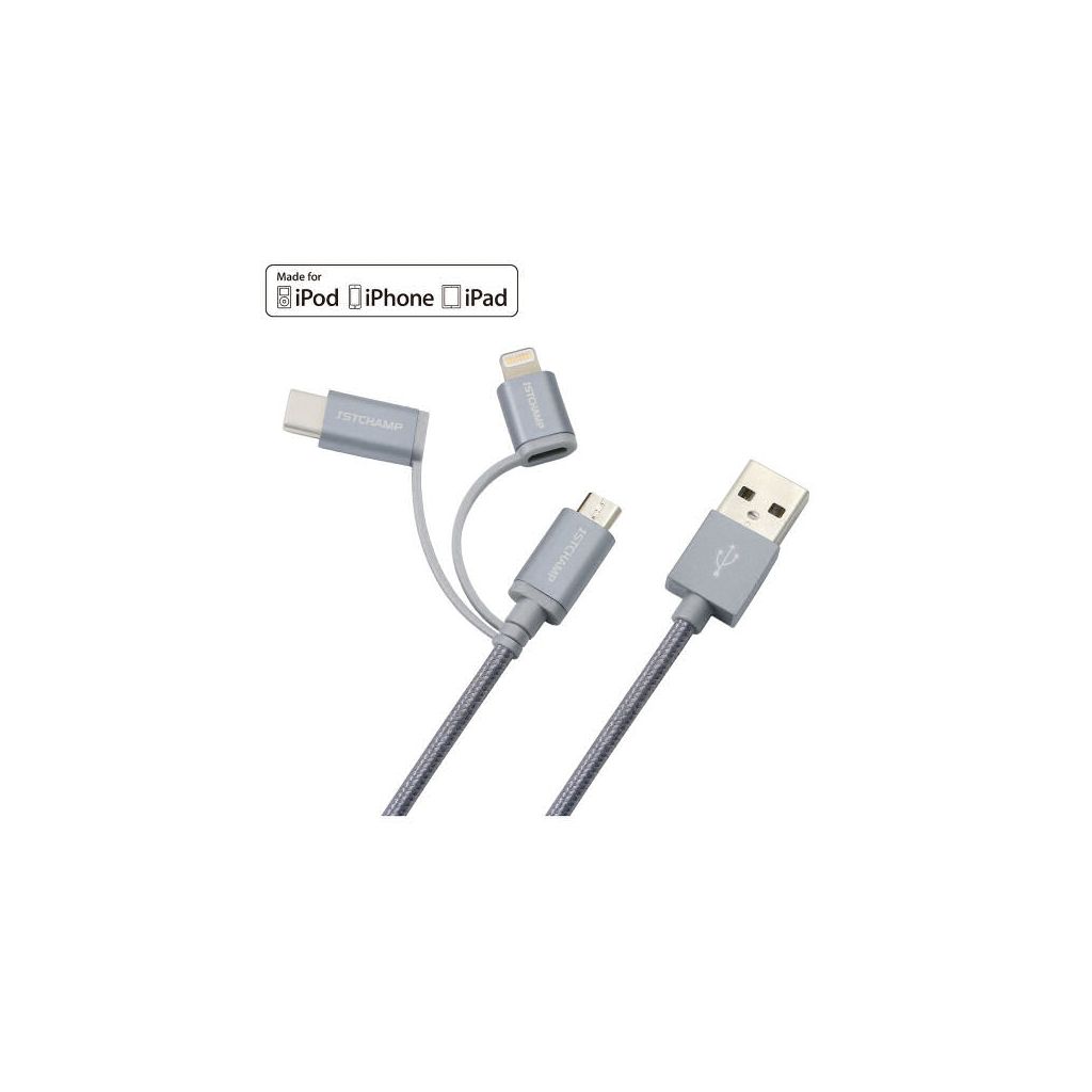 Case mobile case IS 9001 3 in 1 kabel grey