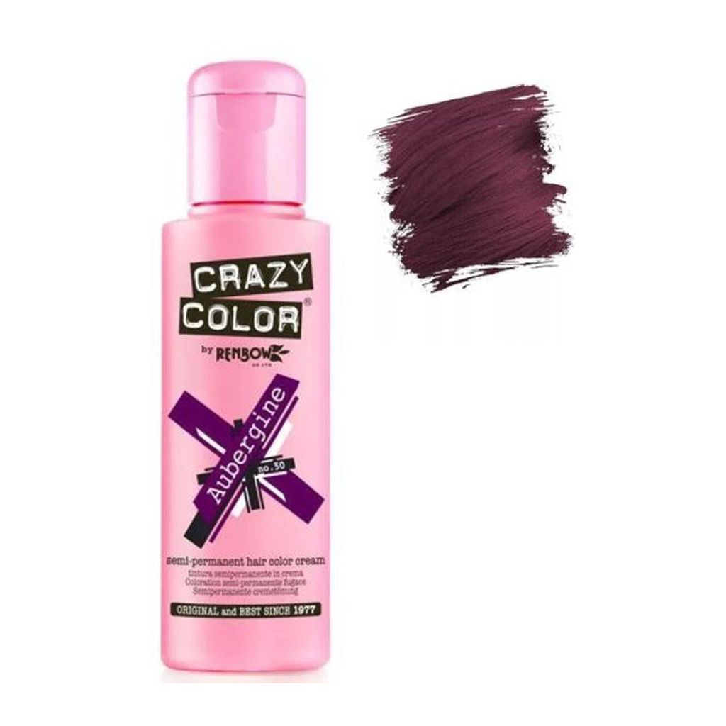 Crazy color by renbow semi-permanent hair color cream no. 50 aubergine 100ml