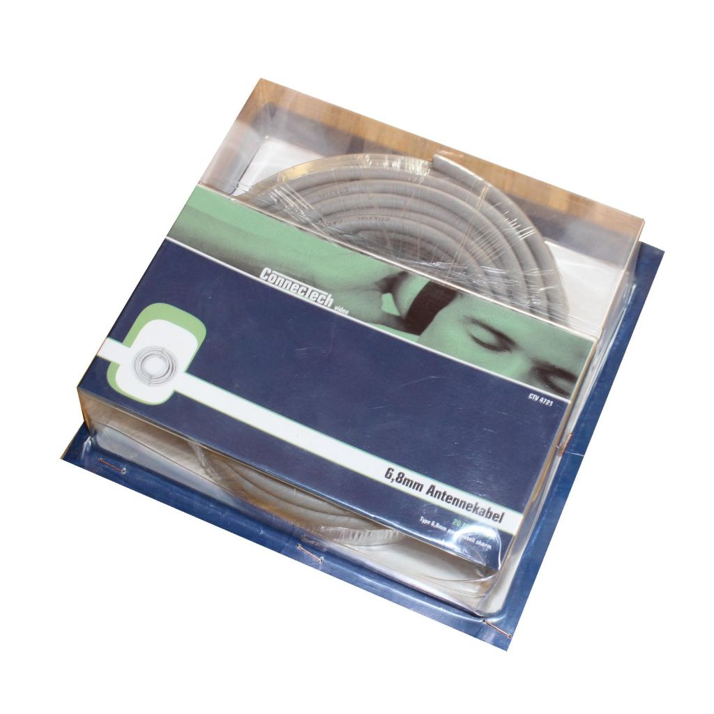 Connectech Antennekabel 6,8mm dobbelt skærm grå 20m CTV-4721