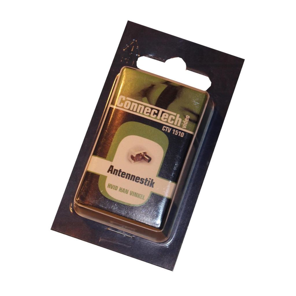 Antennestik hvid han vinkel Connectech CTV 1510