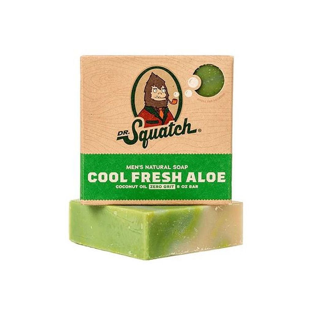 Dr. Squatch men's natural soap cool fresh aloe coconut oil zero grit 141.7g
