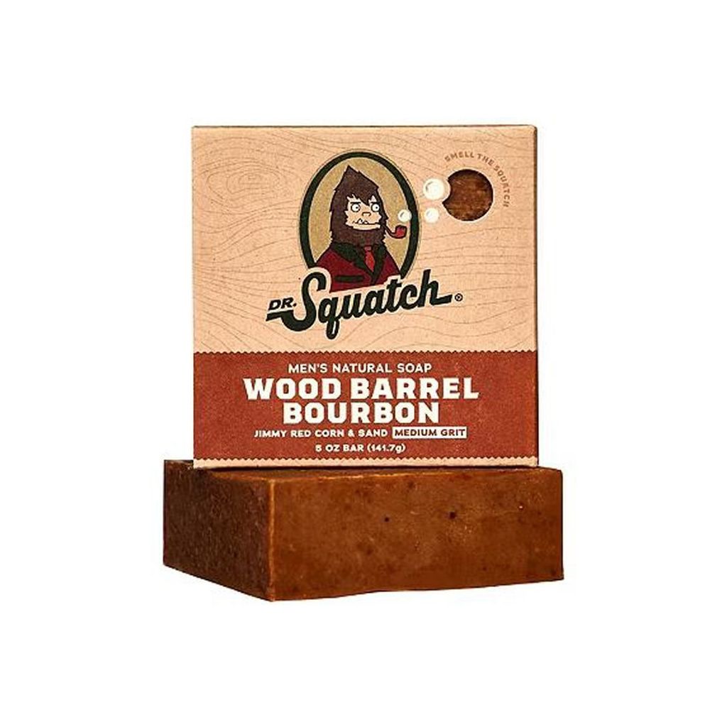 Dr. Squatch men's natural soap wood barrel bourbon jimmy red corn & sand medium grit 141.7g