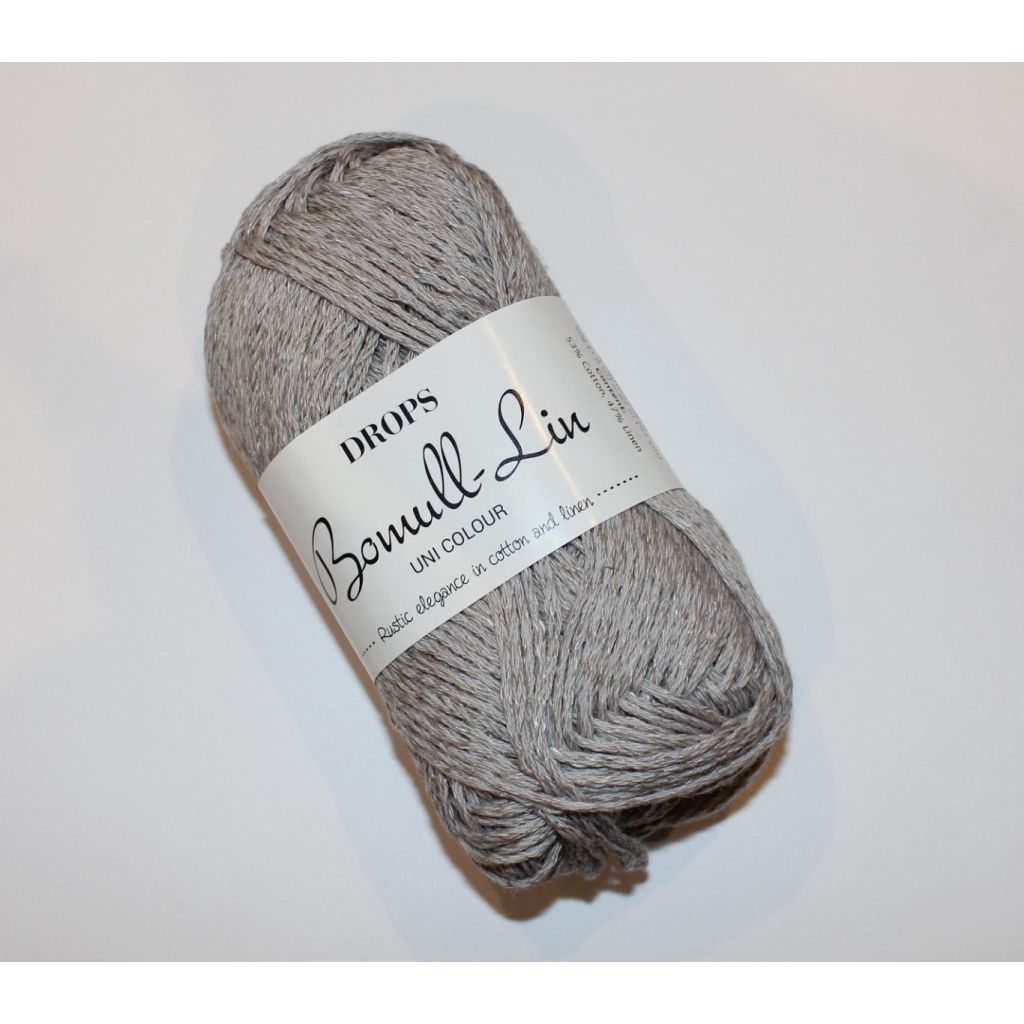 Drops Bomull Lin - lysgrå color 15, 50 gram