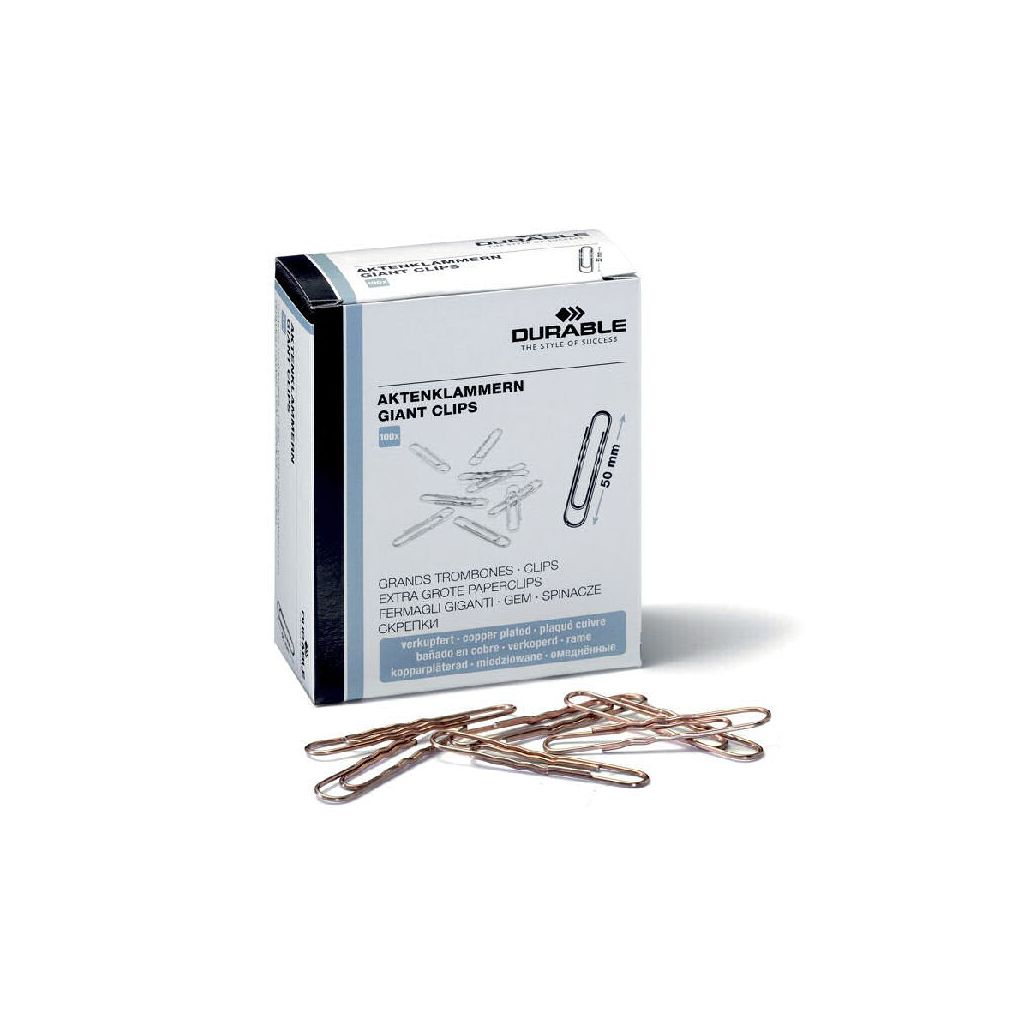 Durable paper clips 50mm kobber 100 stk. 