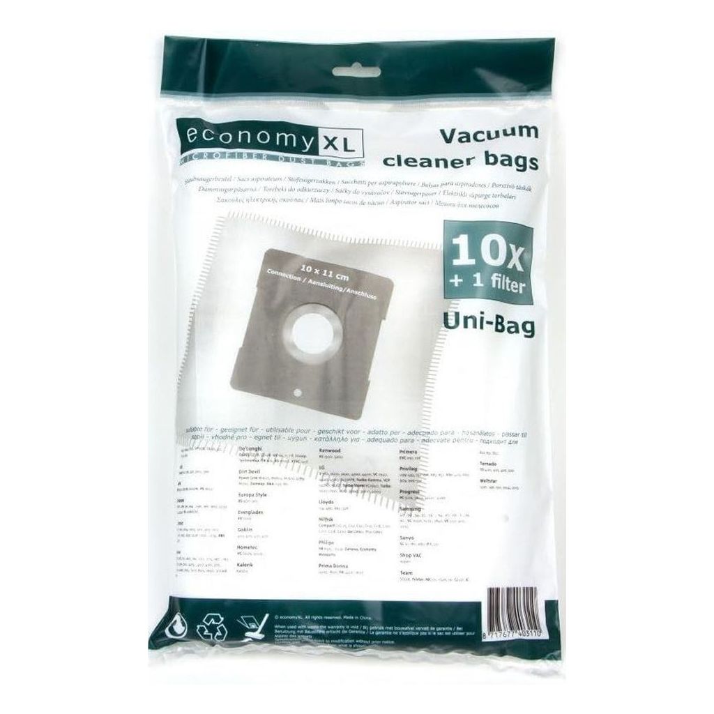 Economy XL vacuum cleaner bags uni-bag 10 x 11cm 10 poser + 1 filter