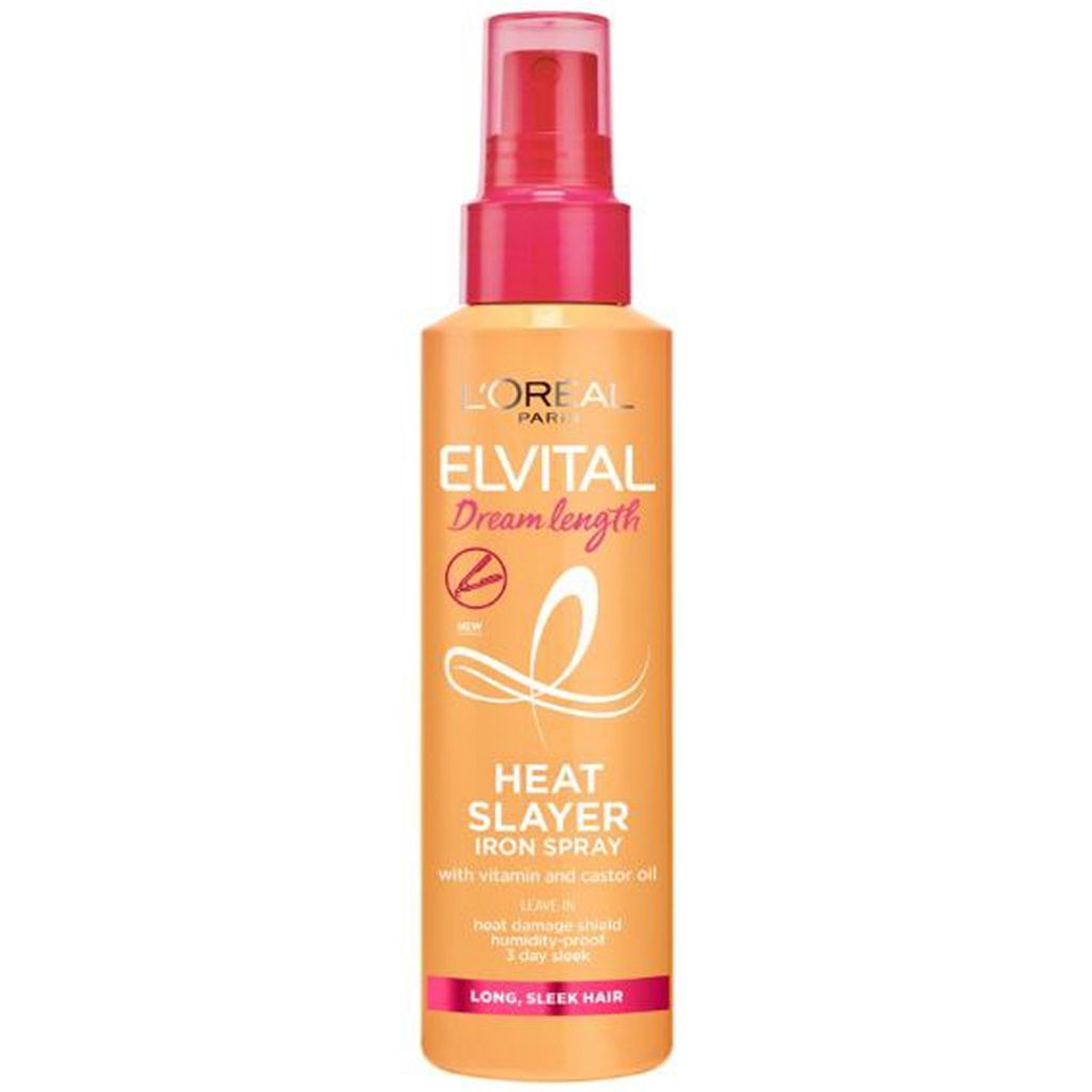 L'oréal paris elvital dream length heat slayer iron spray with vitamin and castor oil 150ml (bøtte bulet)