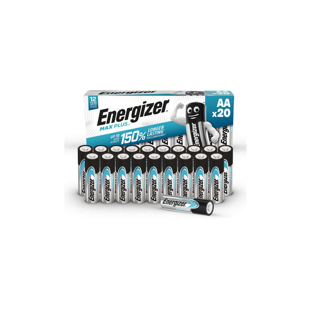 Energizer max plus batteri AA LR6 1.5V alkaline professional pack 20 stk.