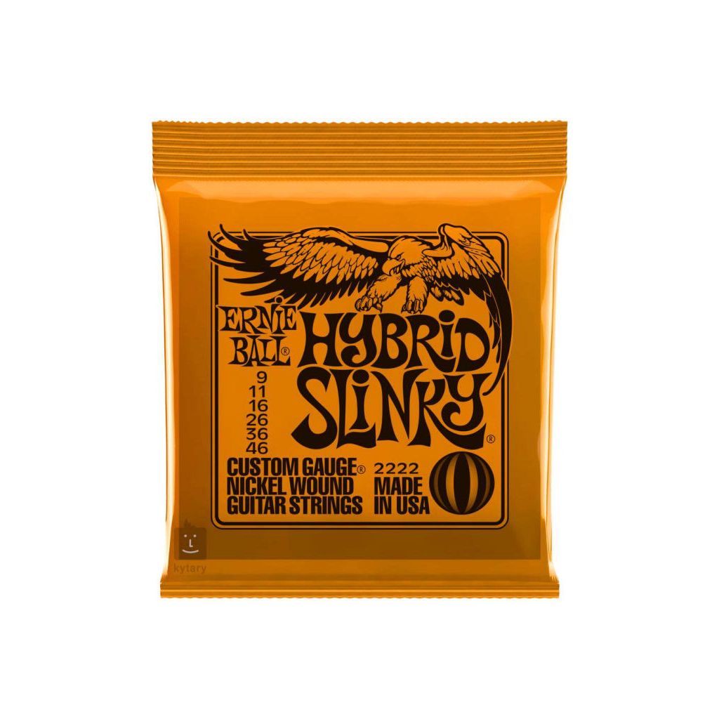 Ernie ball hybrid 2222 slinky custom gauge nickel wound guitar strings