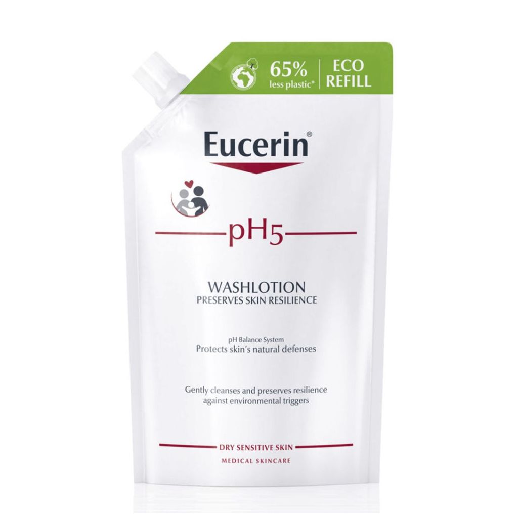 Eucerin washlotion for body & face ph5 dry sensitive skin eco refill 400ml