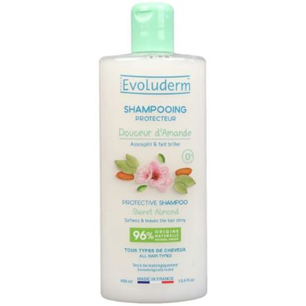 Evoluderm protective shampoo sweet almond all hair types 400ml