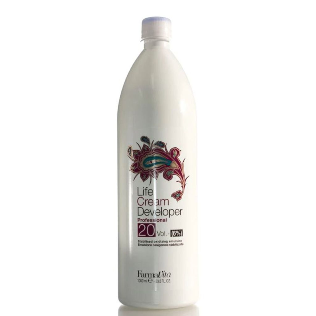 Farmavita life cream developer 20 vol - 6% stabilised oxidizing emulsion 1L