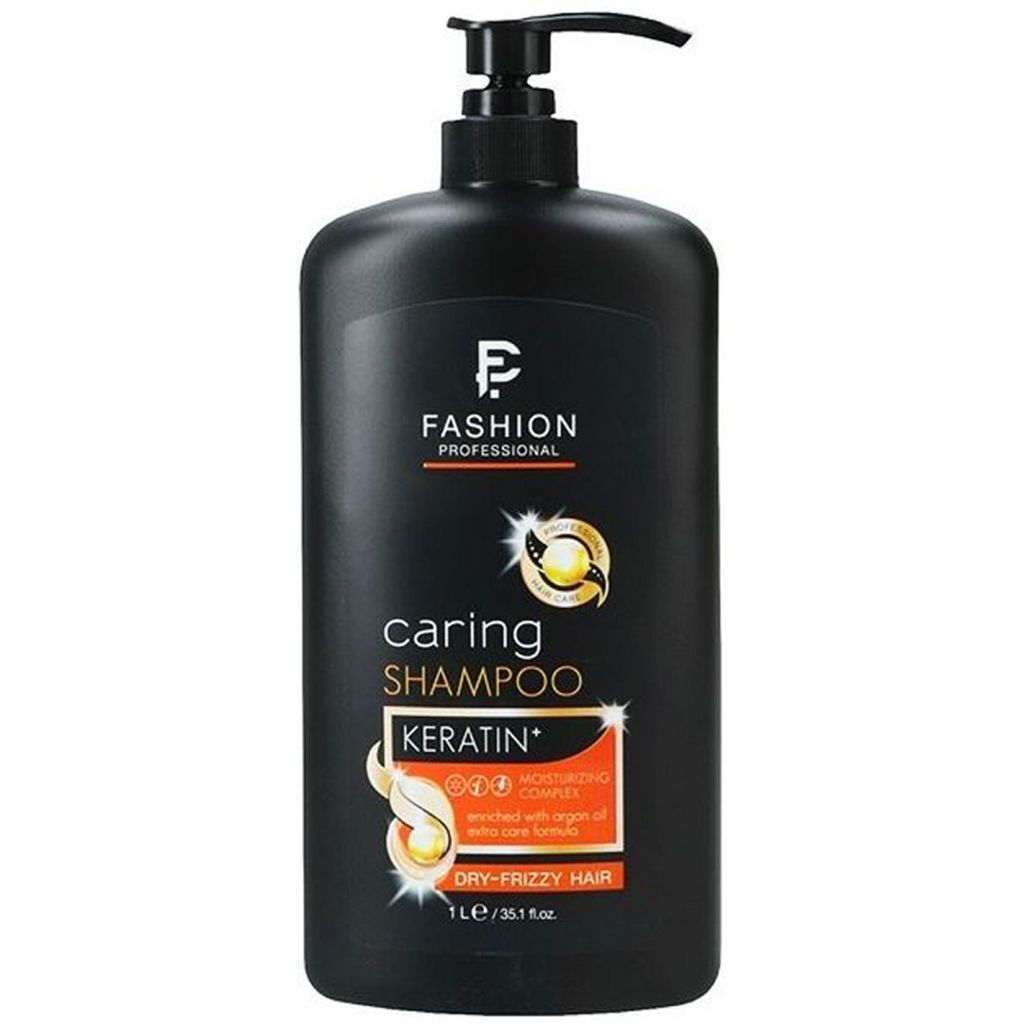 Fashion professional caring shampoo keratin+ moisturising complex enriched with argan oil dry-frizzy hair 1L