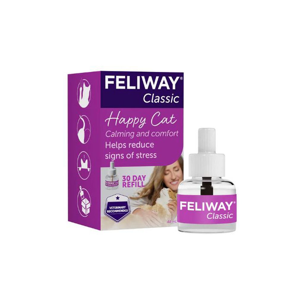 Feliway classic happy cat helps reduce signs of stress 30 day refill flakon for diffuser 48ml (æske upæn)