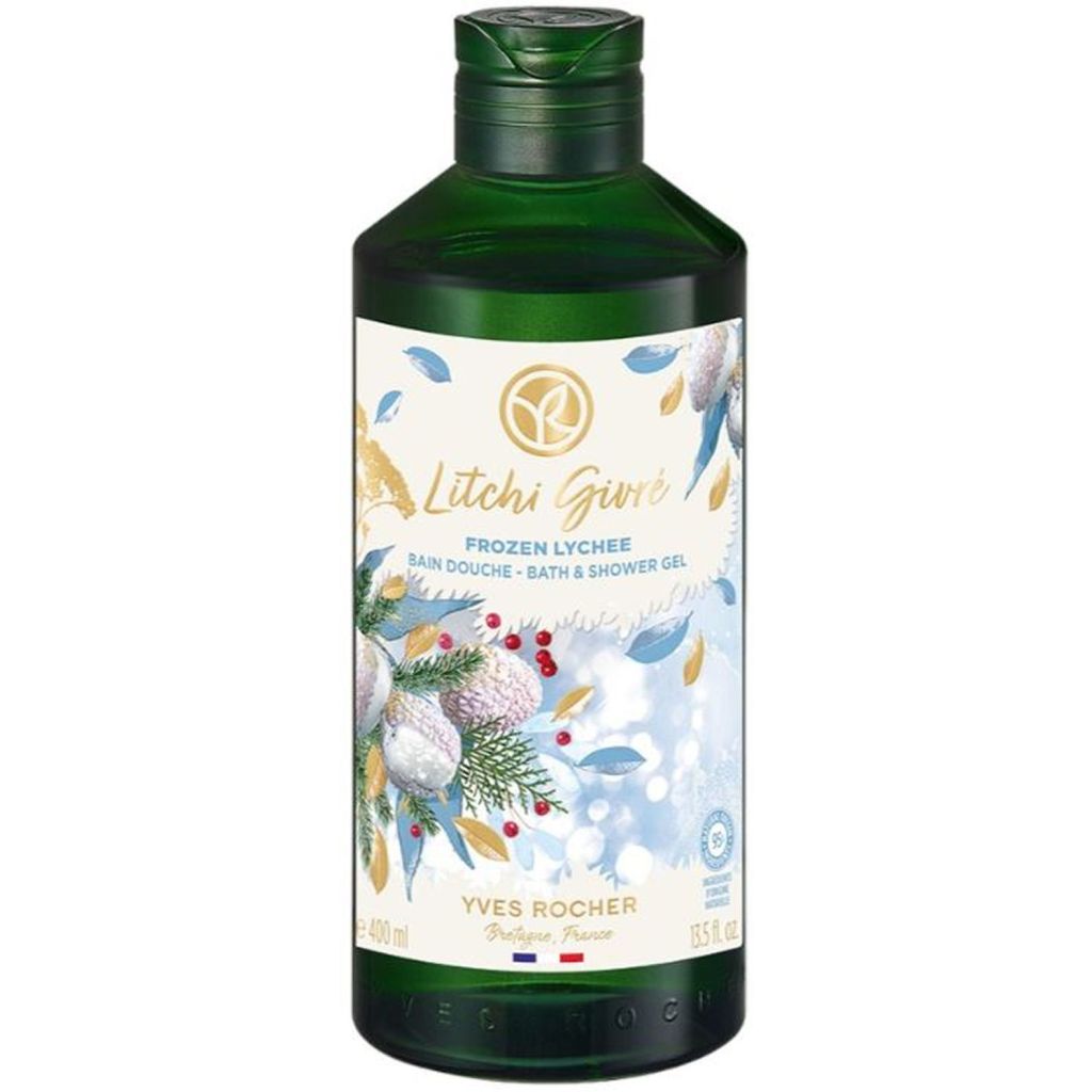 Yves rocher litchi givré bath & shower gel frozen lychee 400ml