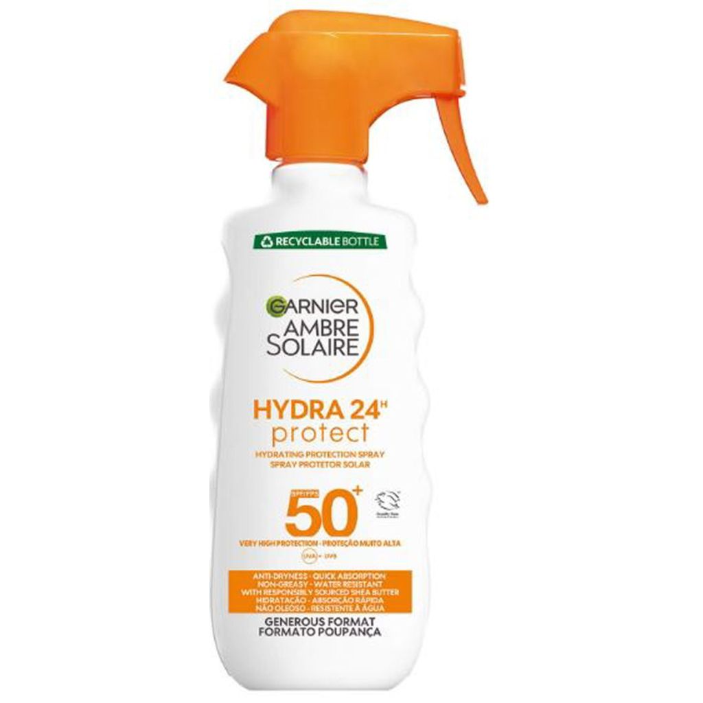 Garnier ambre solaire hydra 24H protect hydrating protection spray SPF50+ very high protection 300ml