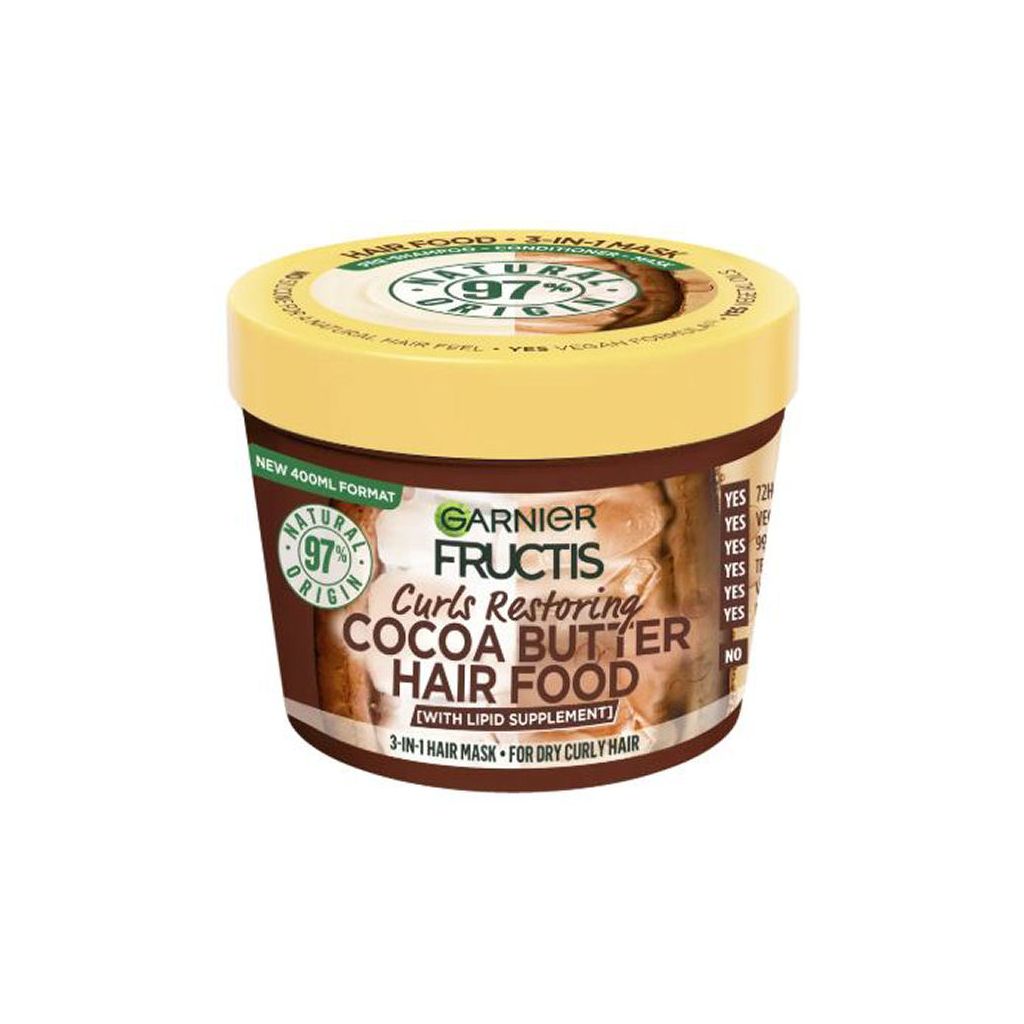Garnier fructis curls restoring cocoa butter hair food 3 in 1 usage hair mask 390ml