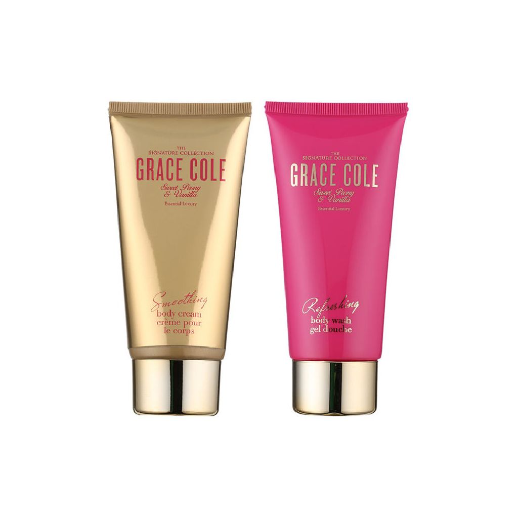 Grace cole body wash + body cream sweet peony & vanilla 2x100ml