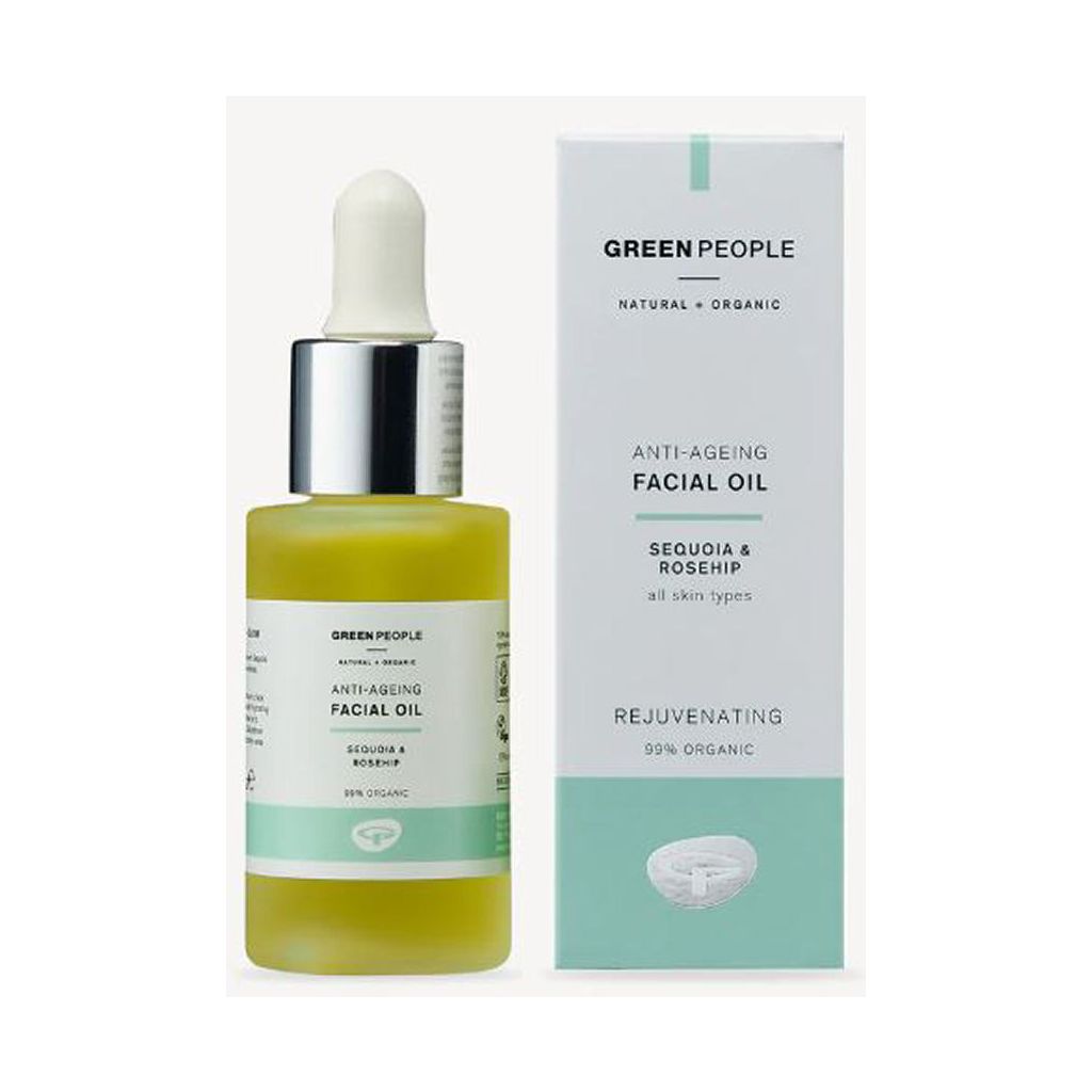 Green people rejuvenating anti-aging facial oil sequoia & rosehip for all skin types 30ml