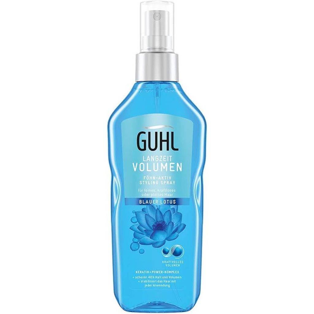 Guhl langzeit volumen föhn-aktiv styling spray blauer lotus 150ml