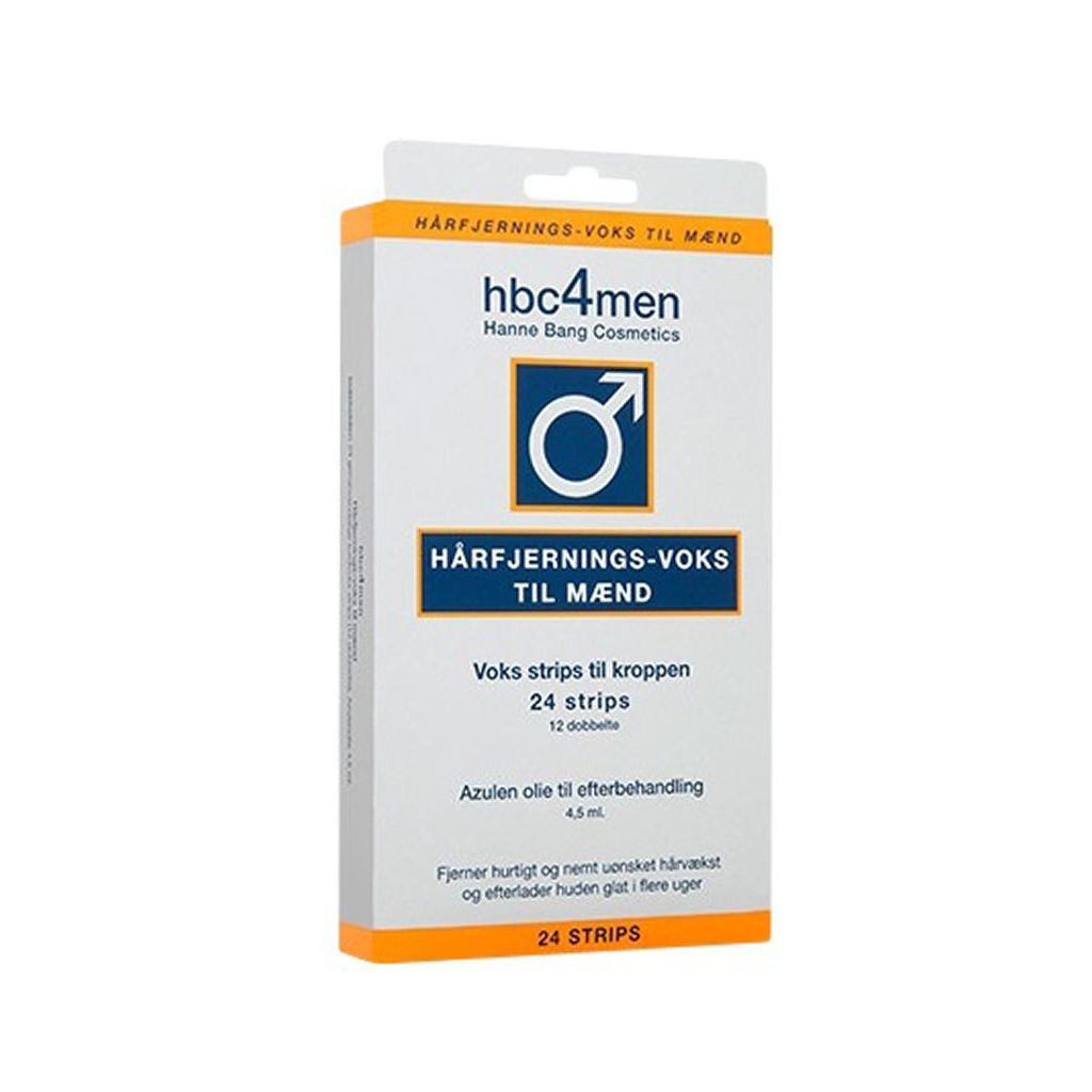 Hbc4men hårfjernings-voks til mænd voks strips til kroppen 24 strips