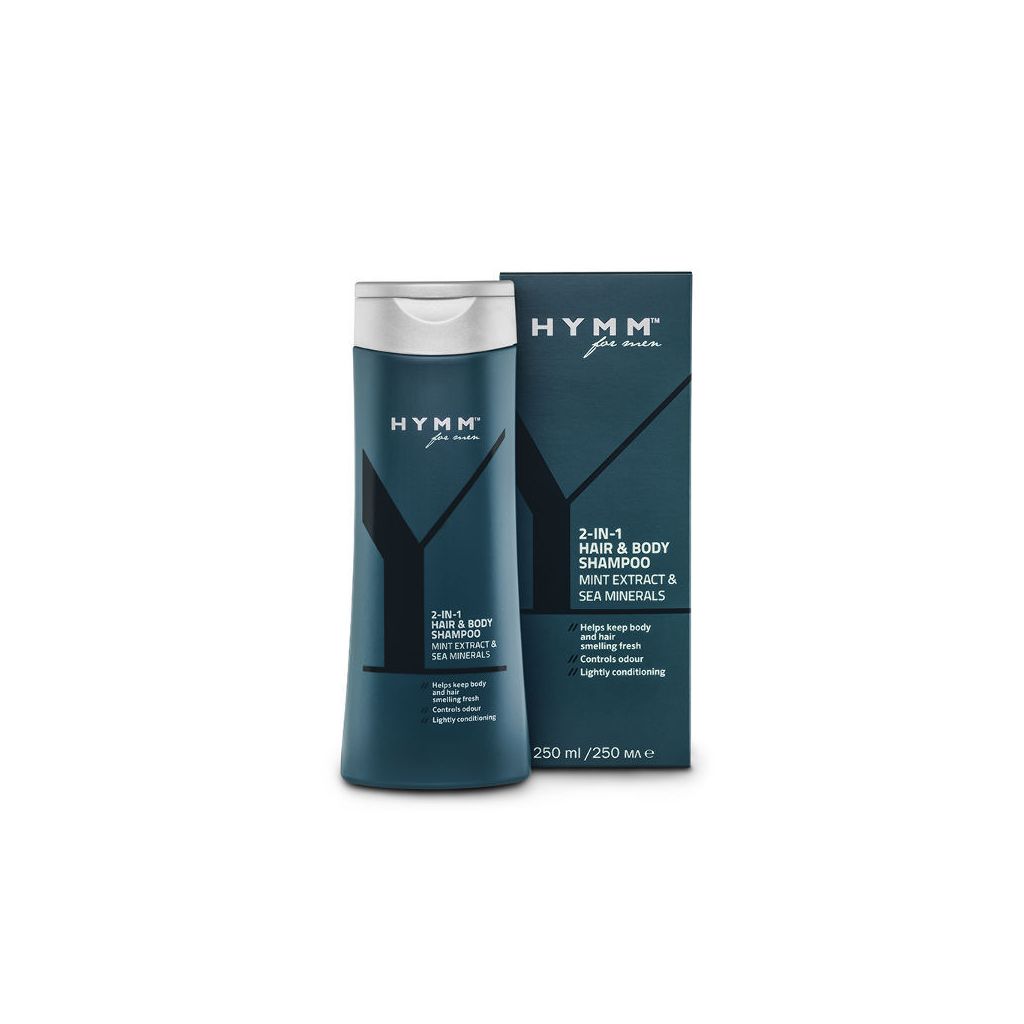 Amway hymm for men 2-in-1 hair & body shampoo mint extract & sea minerals 250ml (Dato)