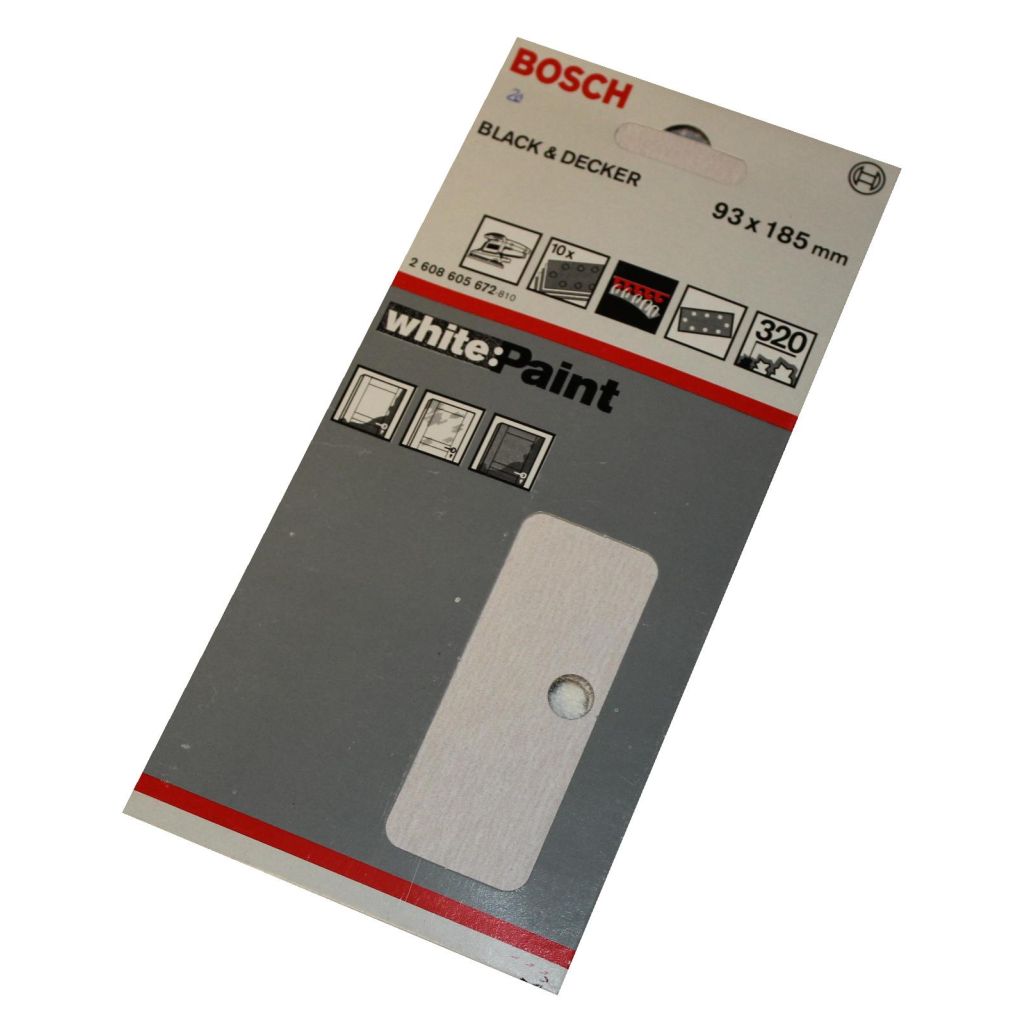 Bosch slibeark 93x185 korn 320 10 ark White paint