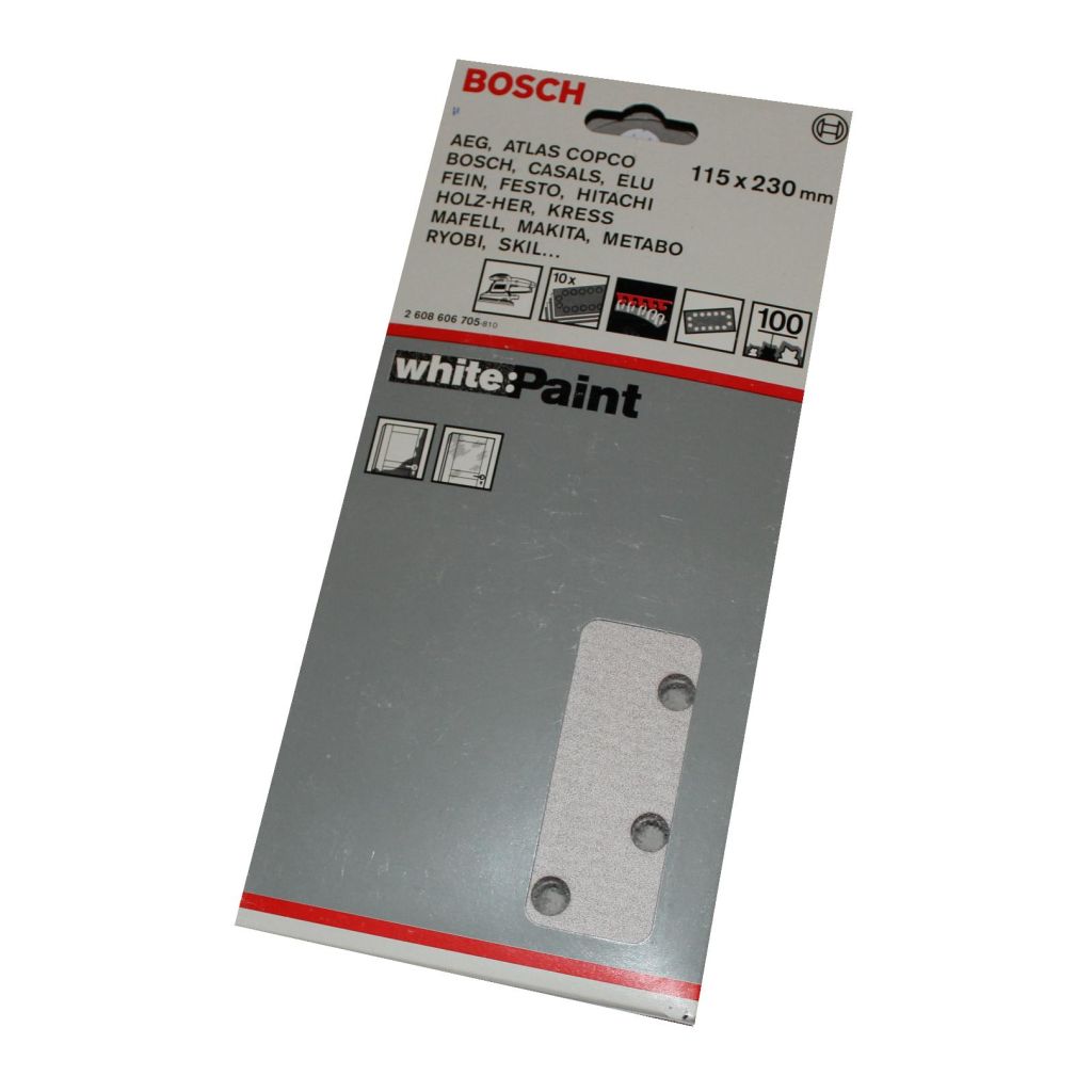 Bosch slibeark 115x230 korn 100 10 ark White paint