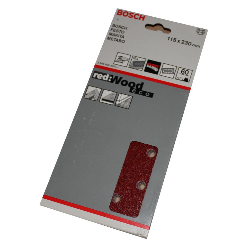 Bosch slibeark 115x230 korn 60 10 ark red wood