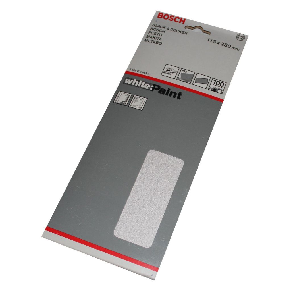 Bosch slibeark 115x280 korn 100 10 ark White paint