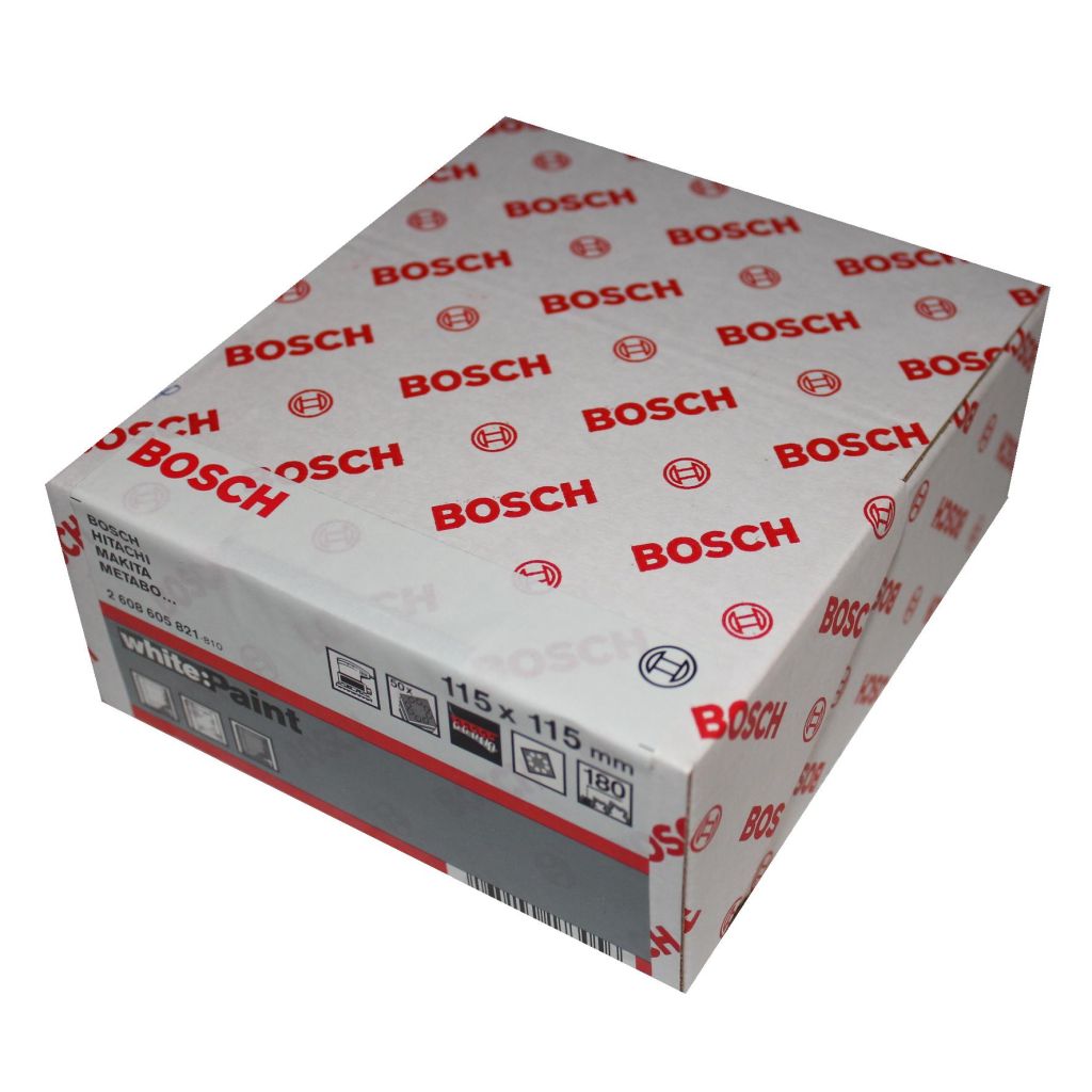 Bosch slibeark 115x115 korn 180 50 ark White paint