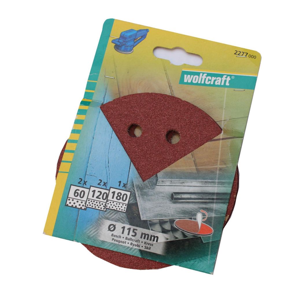 Wolfcraft Ø115 excenterslibepapir 5 stk sortiment model 2277000