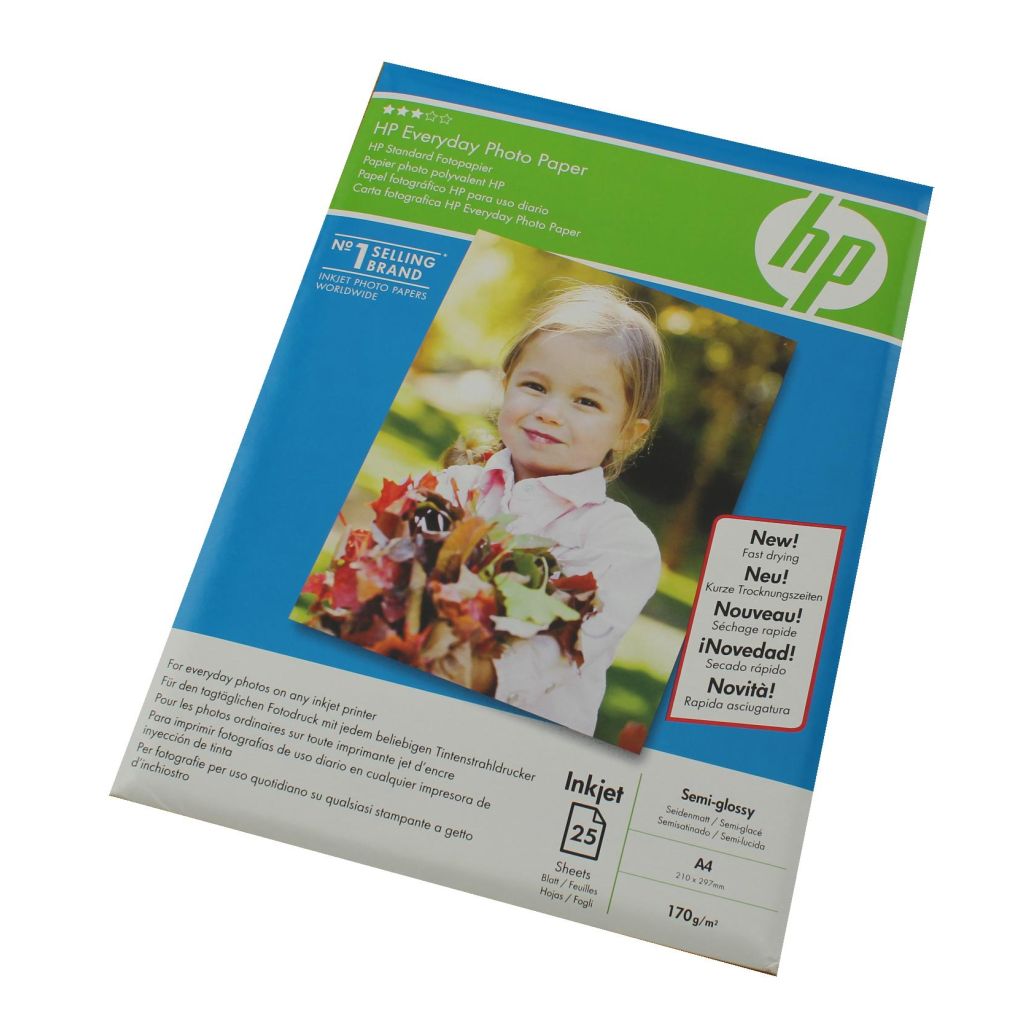 HP Everyday Semi-Glossy Photo Paper, 170g one-sided 25 ark