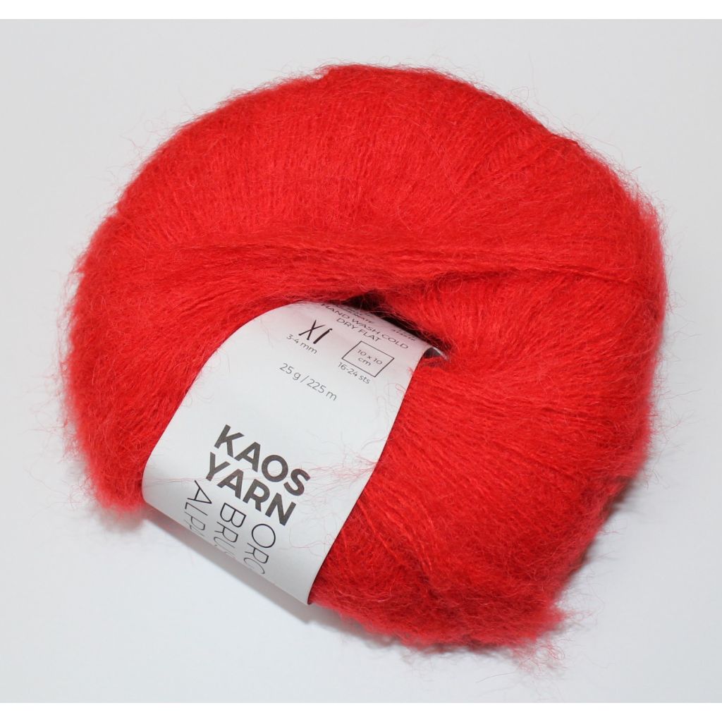 Kaos Yarn Organic Brushed Alpaca, Passionate color 2031, 25 gram