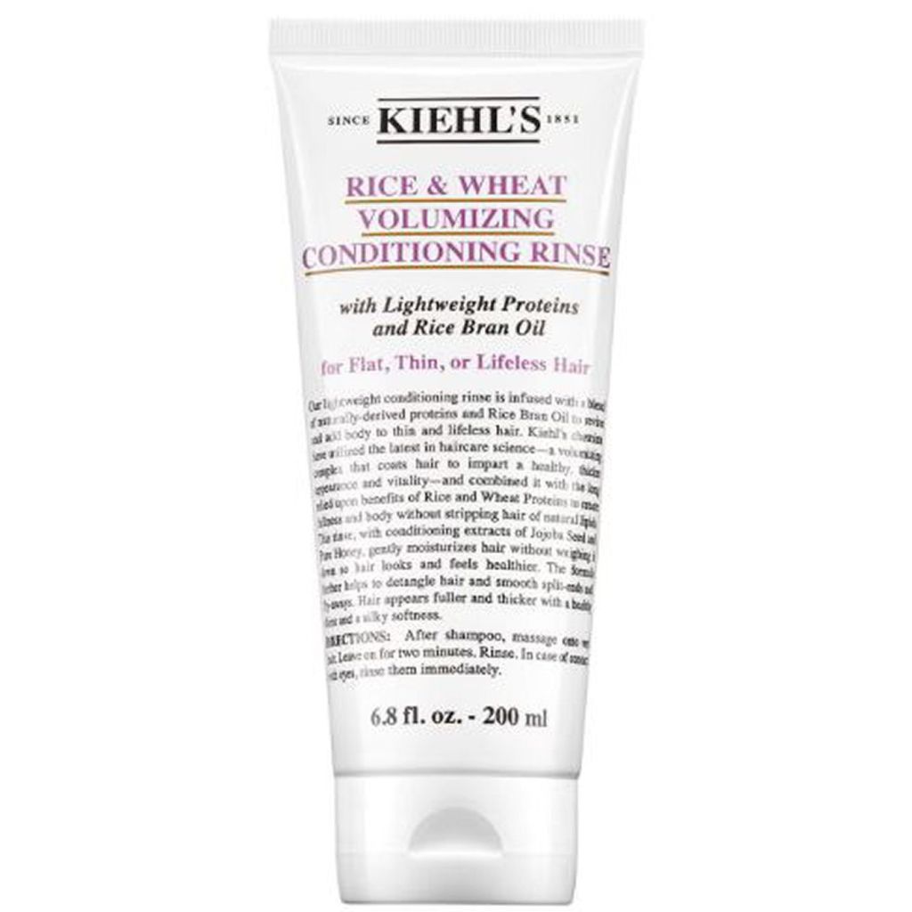 Kiehl's rice & wheat volumizing conditioning rinse with lightweight proteins and rice bran oil 200ml