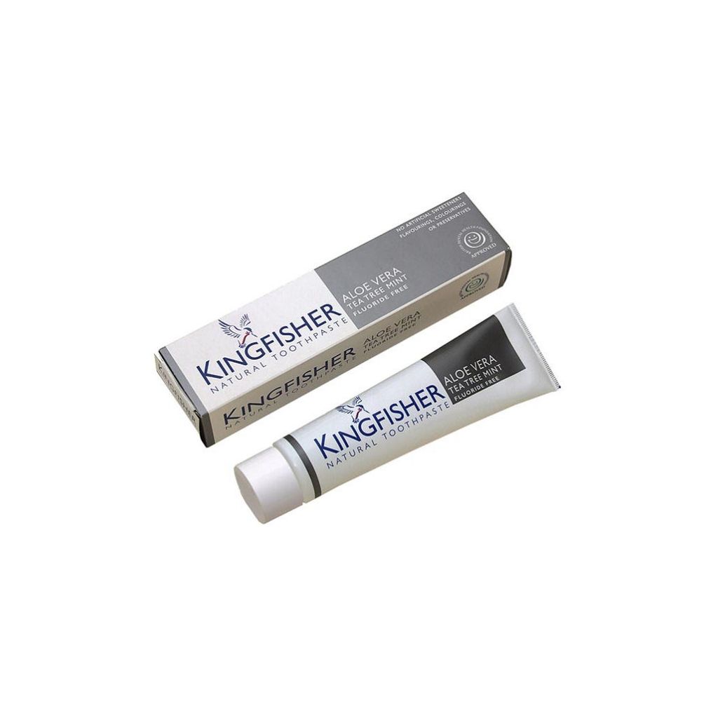 Kingfisher natural toothpaste aloe vera tea tree mint fluoride free 100ml