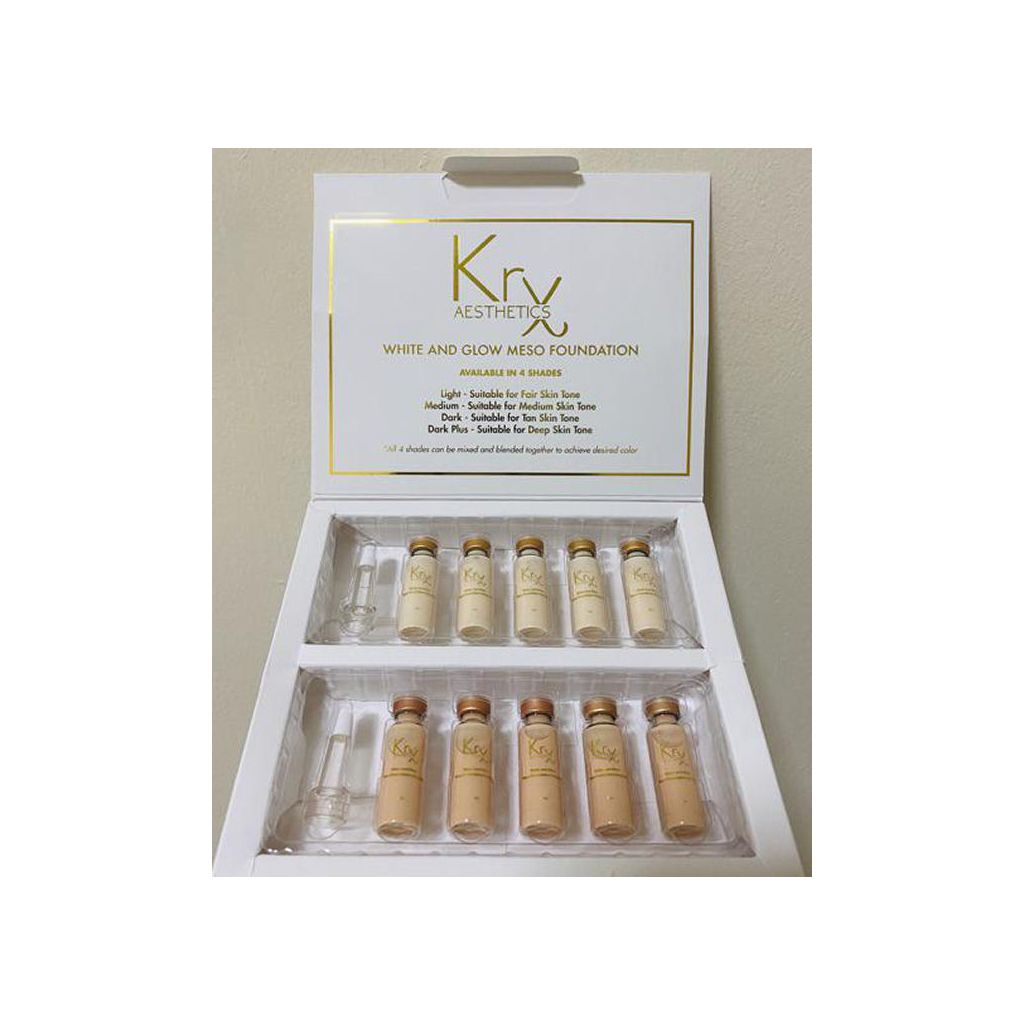 Krx aesthetics white and glow meso foundation dark plus 10 ampuller