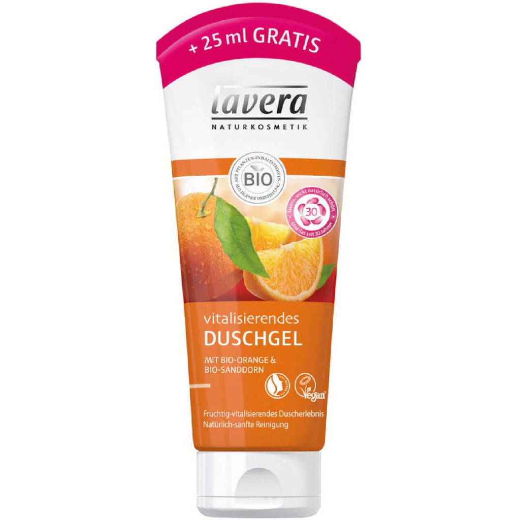 Lavera naturkosmetik vitalisierendes duschgel mit bio-orange & bio-sanddorn 225ml