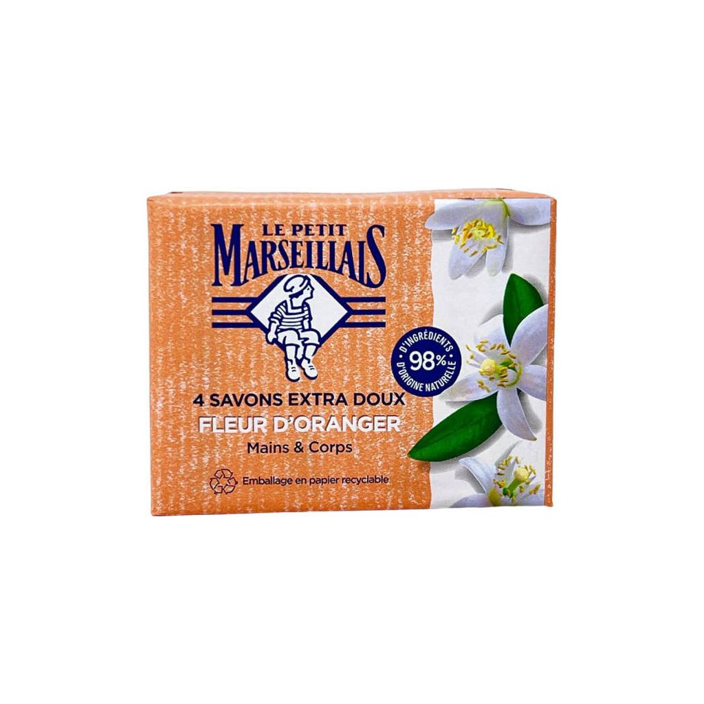 Le petit marseillais 4 savon extra doux fleur d'oranger mains & corps 4x100g